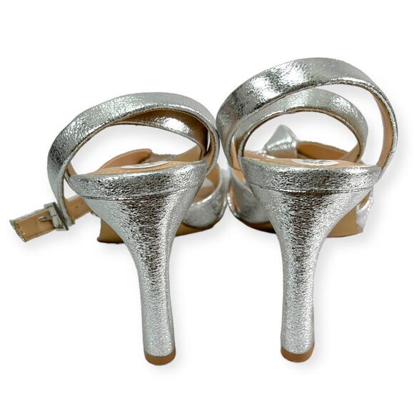 Jewel Badgley Mischka Rhonda Satin Knotted Stiletto Heels Sandals Size 10 NEW - Picture 9 of 13